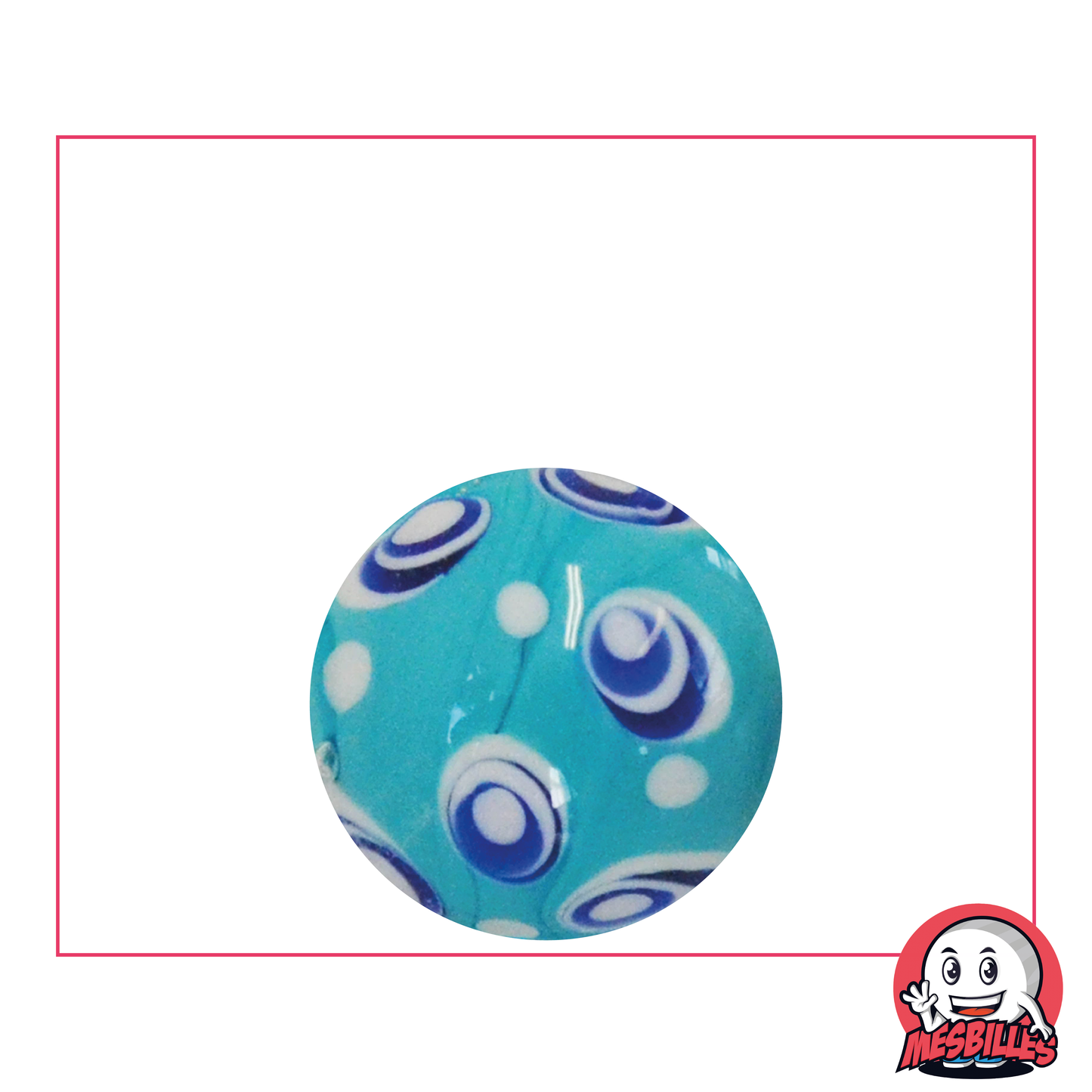 1 Murmeln Kunst Bubble Blau 22 mm