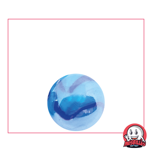 Murmeln China-Blau, runde Glasmurmel 16 mm, glänzende Murmel in opakem Hellblau und Dunkelblau