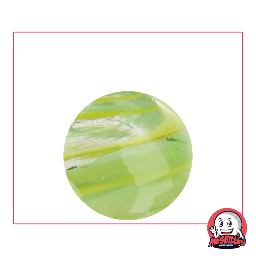 Kim'Play Cyclone Gelb und Himmelblau aus transluzentem Glas, 25 mm – Der atmosphärische Wirbelwind von MesBilles
