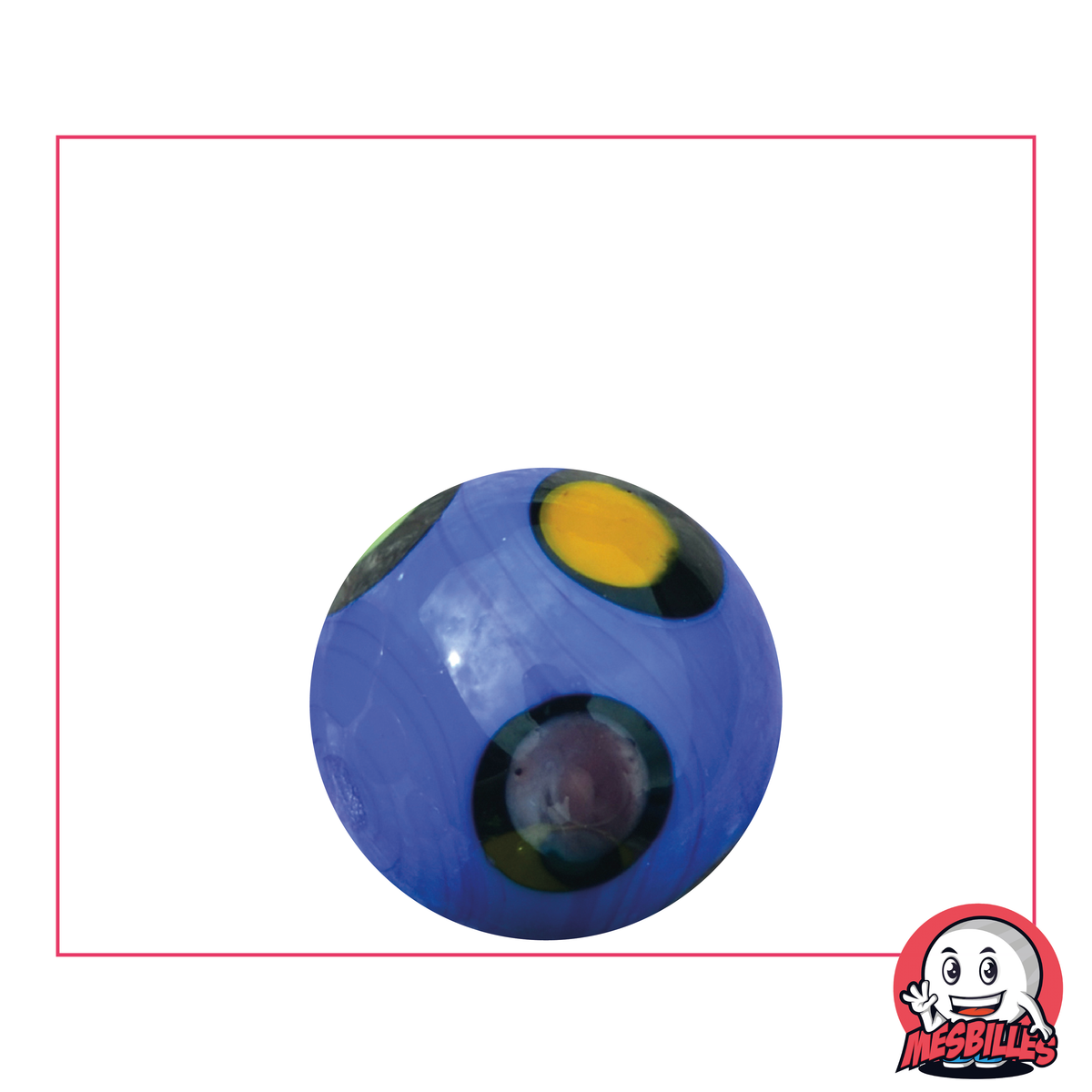 1 Murmeln Kunst Punkt Blau 22 mm