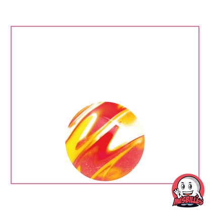 Rote Flash-Kunstmurmel, hochwertige Kunstmurmel, rot-orange gestreifte Glasmurmel – MeineMurmeln