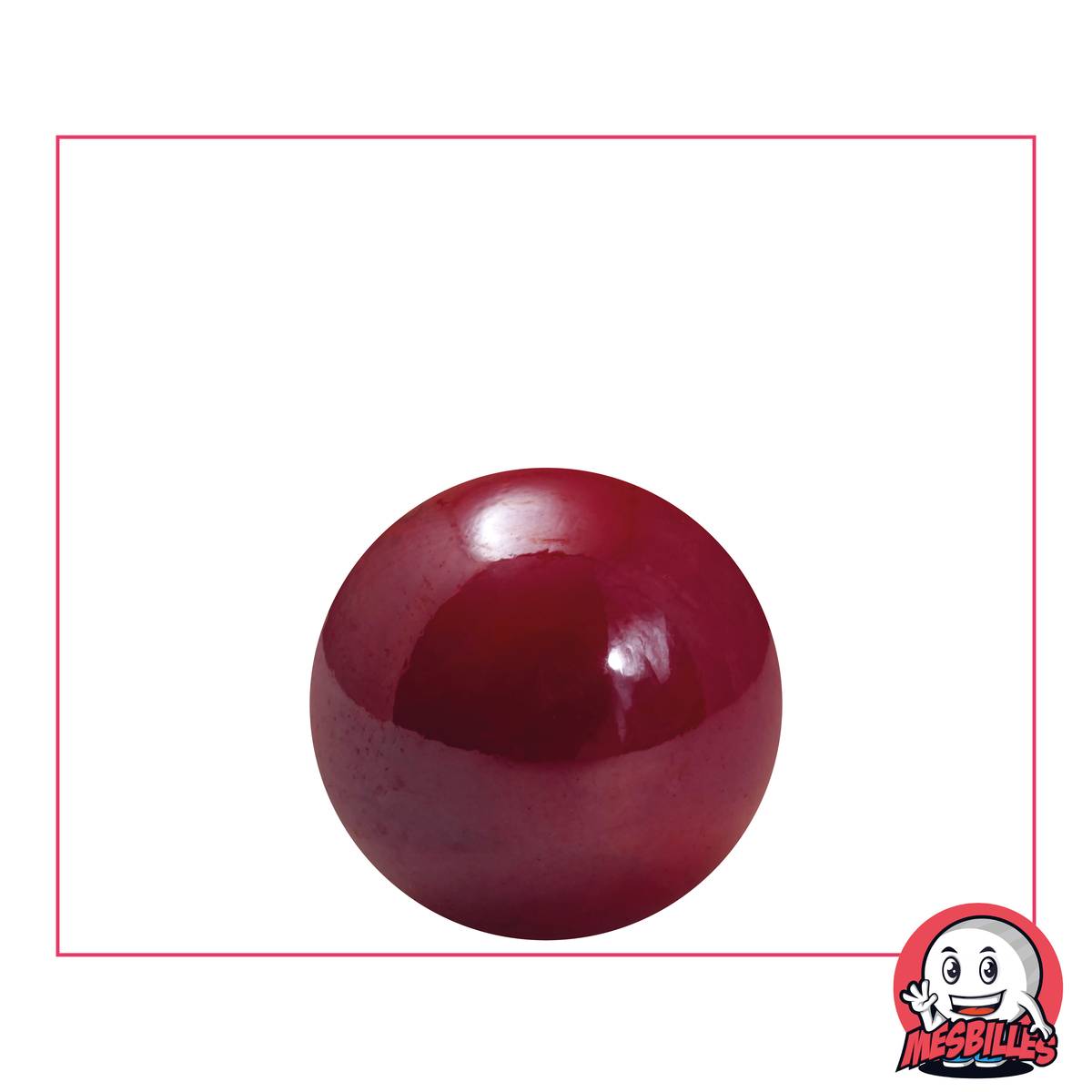 Murmeln Glänzend 22 mm - Glas Opak und Glänzend Rot