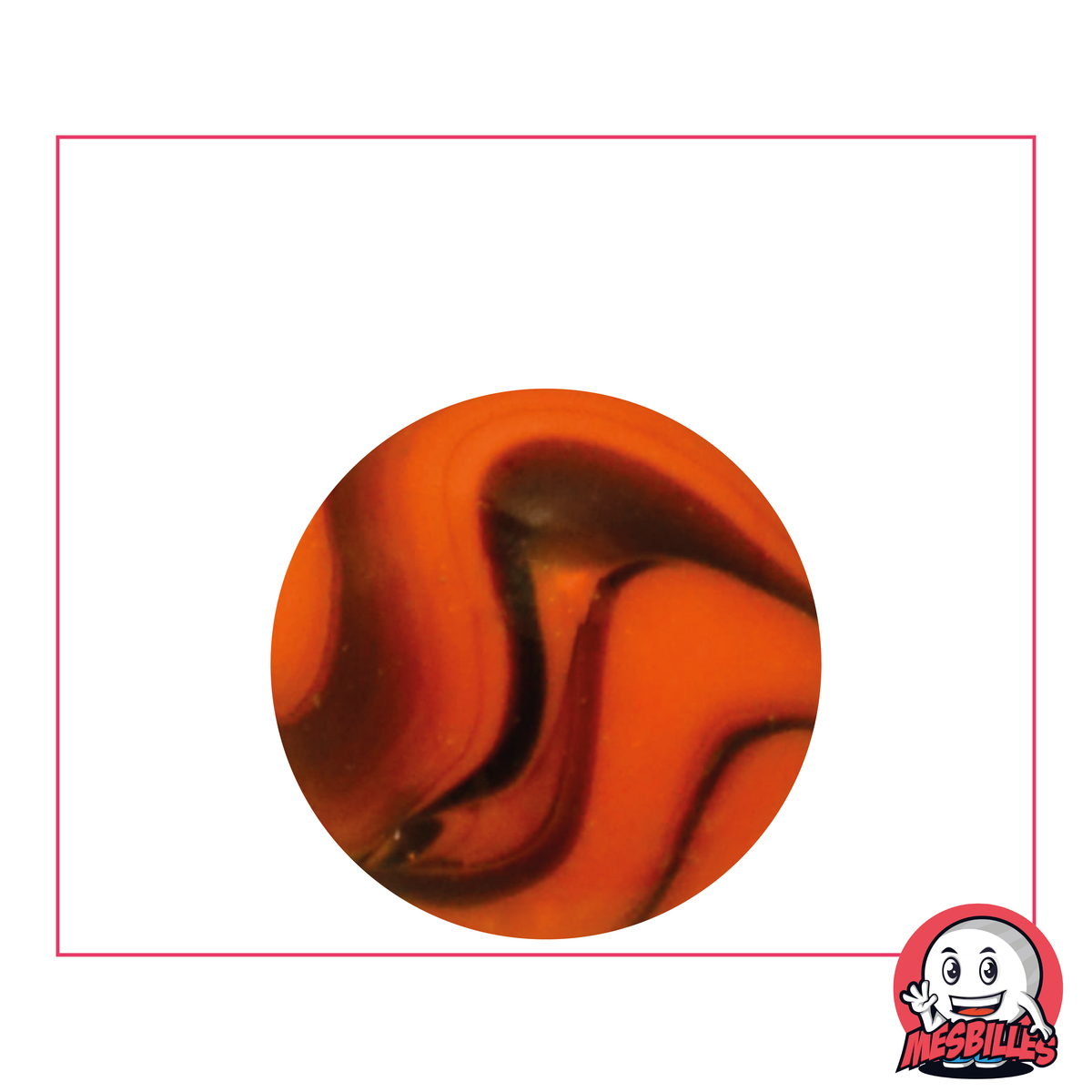 Murmeln Jupiter 25 mm in Orange mit braunen Streifen – MeineMurmeln