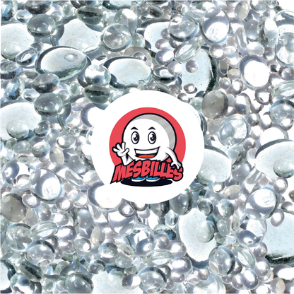 Mascotte MesBilles - Flache Murmeln aus Kristall, transparent und transluzent glänzend, 12 mm-30 mm