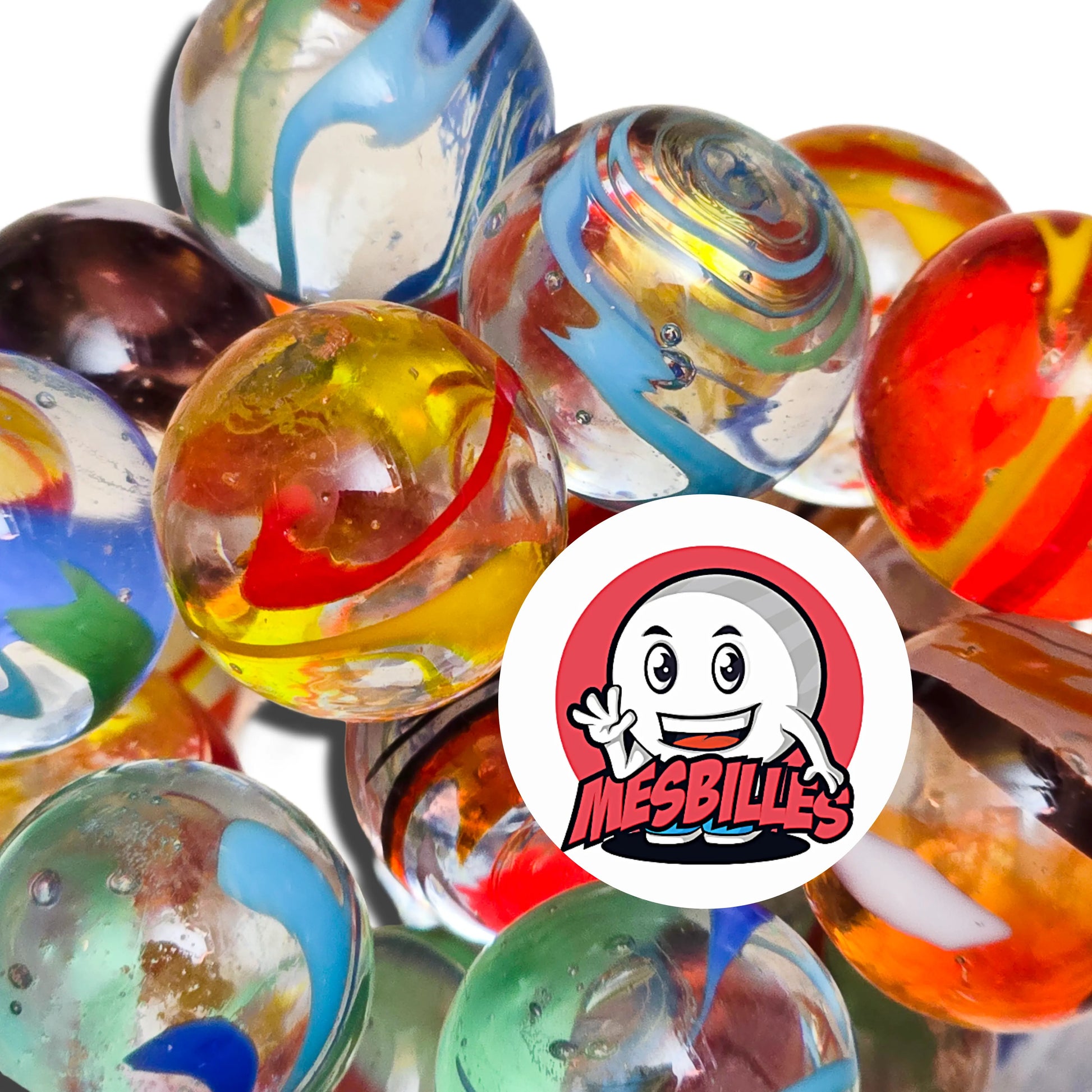 Billes d'Art Flash Rouge, billes de 25 mm