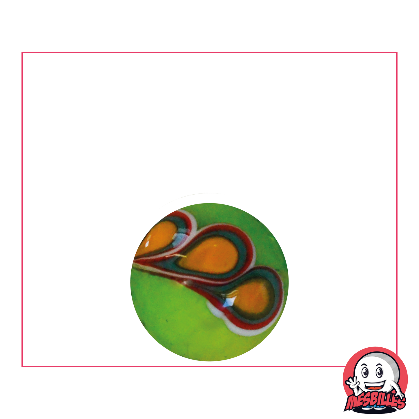 1 Murmeln Pfau Grün 22 mm