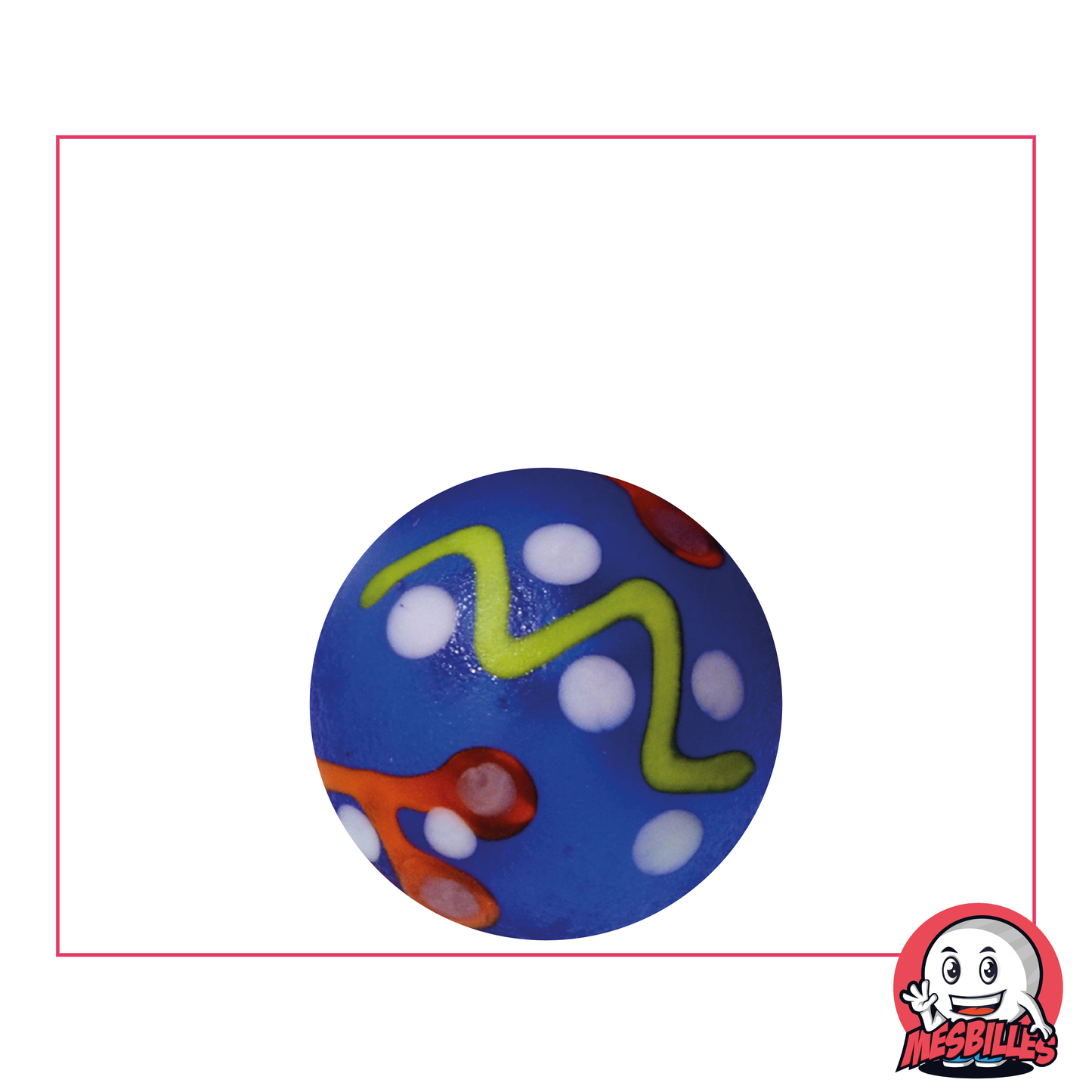 Murmeln Piñata Mattiert Blau 22 mm, bunte geometrische Motive – für Fans moderner Kunst