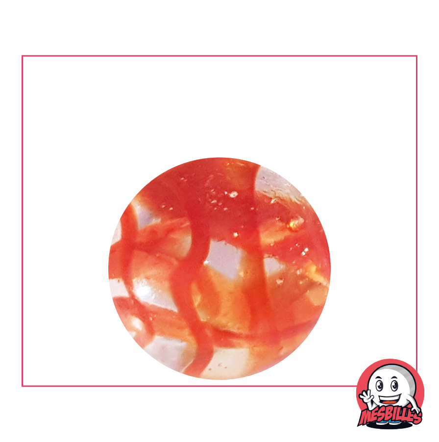 Murmeln ROT 25 mm, Murmeln aus transluzentem Glas mit farbigen Streifen – MeineMurmeln