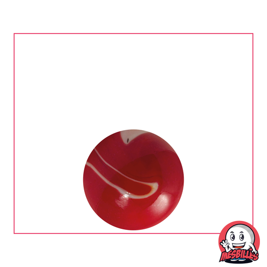 Undurchsichtige rote Murmeln mit weißen Spuren, undurchsichtige Glasmurmel, 16 mm - MeineMurmeln