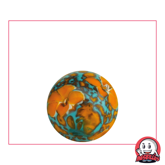 1 Murmel Kunst Teppich Blumen Orange 22 mm