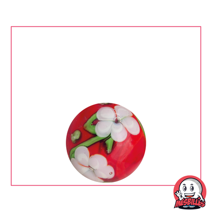 1 Murmel Kunststiel Blume Rot 16 mm