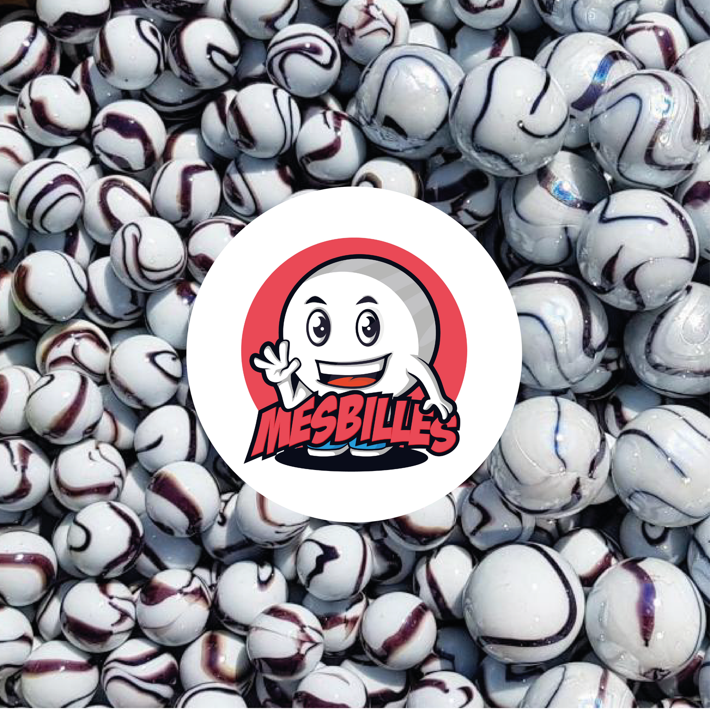 1 Murmel Zebra Braun 16 mm