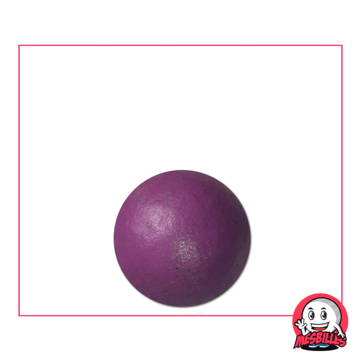Bille en terre violet de 14 mm sur fond blanc avec logo MesBilles