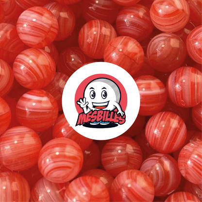 1 Murmeln Lollipop Rot Gestreift 10 mm