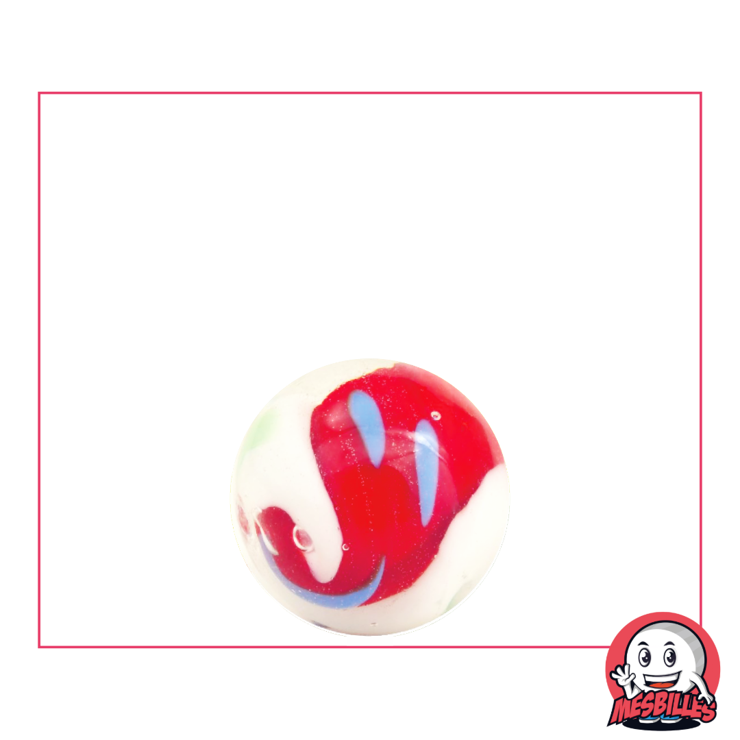 Kunstmurmel Yin-Yang Weiß und Rot, 16 mm