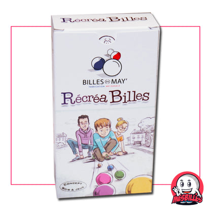 Jeu Récréa Billes – Coffret avec billes en terre artisanales et cartes de défis – MesBilles