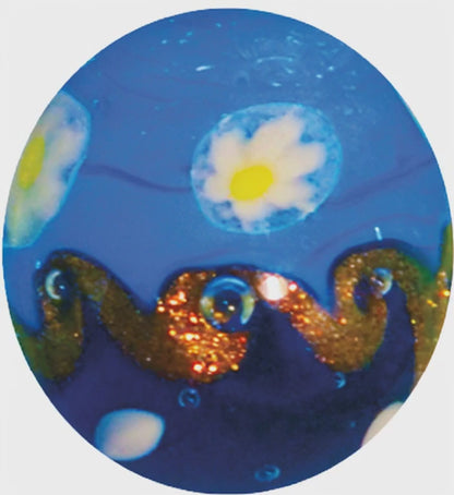 1 Murmeln Kunst Hokusai Blau 16 mm
